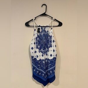 by & by Floral Blue and White Dress